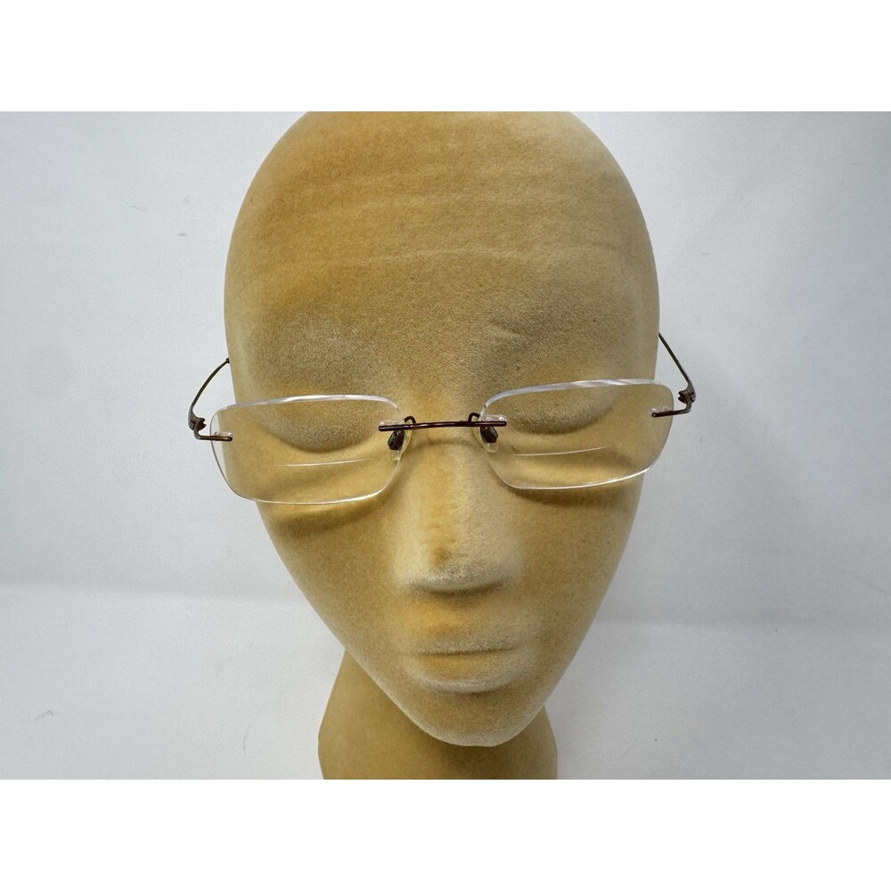 Charmant CH8600 BR Beta Titanium Brown Rimless Eyeglass Frames 140mm Authentic
